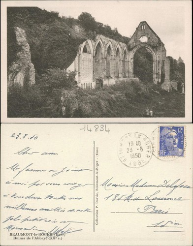 Cpa beaumont roger ruine - cpa,