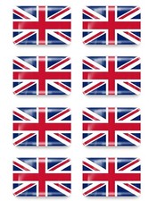 8x 3D Gel Aufkleber England