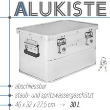 Aluminium Box mit Deckel Silber Alukiste 30 Liter Alu Kiste Abschliessbar Trucky