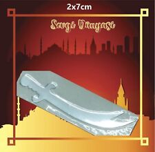 Hz. Ali Alevi Zülfikar Kilic CHROM Silber 3D Metall Aufkleber Sticker 2x7cm