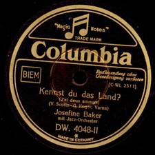 JOSEPHINE BAKER Kennst du das Land? J'ai deux amour  78rpm Schellackplatte S8279