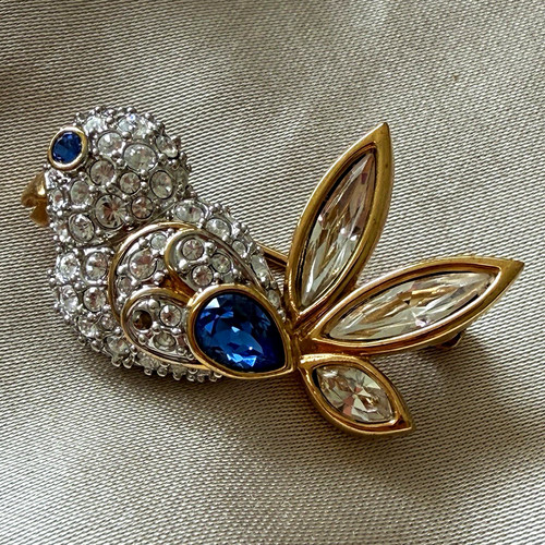 Swarovski vogel brosche - vogel,