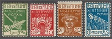 FIUME Militärpost 1/4*/** = Scott #100/3 mint= Yvert 113/5 = C.E.I. 187/90 nuovo