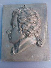 Wandbild Reliefbild Bronze Porträt von Mozart  17,5 x 14 cm um 1900