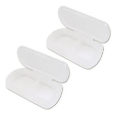 2 Stück Duo Pillendose Tablettenbox 2 Fächer milchig transparent