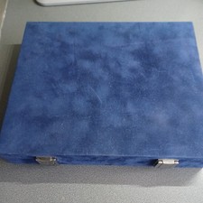  WESTMINSTER LUXUS BLAUE MÜNZPRÄSENTATIONSBOX MIT PLATZ FÜR EIN WEITERES TABLETT. 