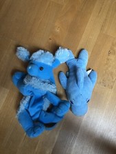 Kuscheltiere Klein Paket Blau , Delfin und Hund Gebrauch in gutem Zustand!