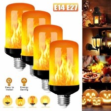 4Tlg E27 E14 LED Licht Fackel Feuer Lampe Flammen Effekt Glühbirne Flacker Birne