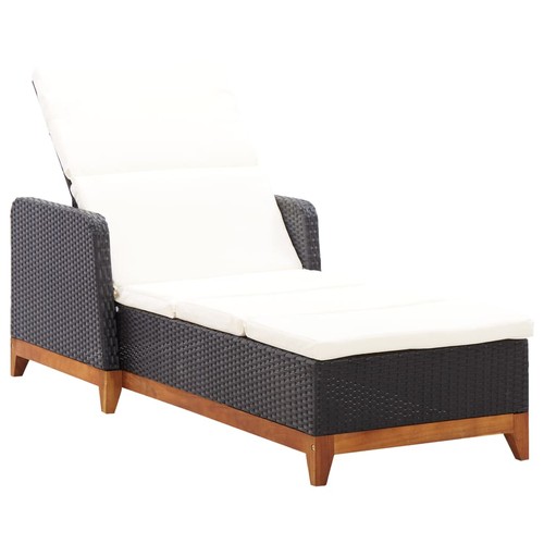 Akazie sonnenliege poly rattan - sonnenliege,