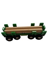 BRIO Holzzug Waggon Grün Holzstamm Spielzeug Eisenbahn Kinder