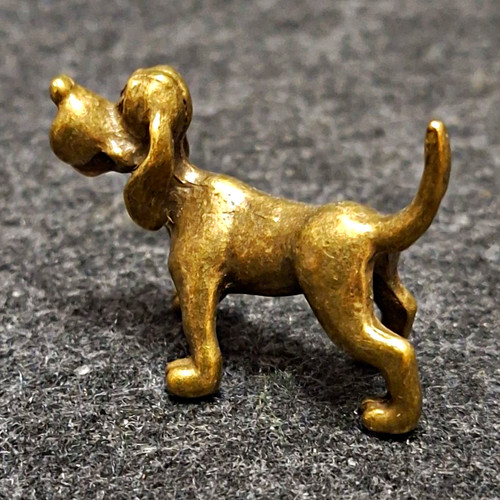Metallfigur hund goldfarben - metallfigur, hund,