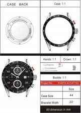 poliertes Gehäuse f. ETA/VALJOUX Automatik-Werk: Zifferblatt ohne 7750 Aufdruck