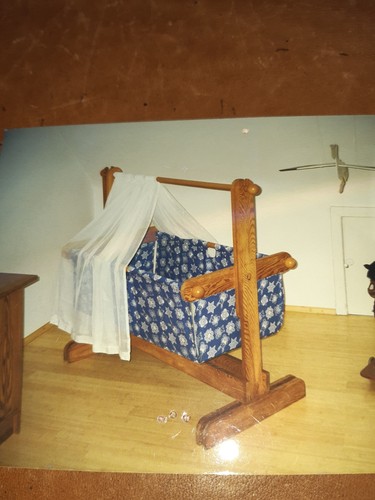 Baby wiege aus holz und - wiege, stoff