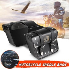 Motorrad Zwei Seitentasche Schwarz Leder Seitentasche Satteltaschen 1 Paar
