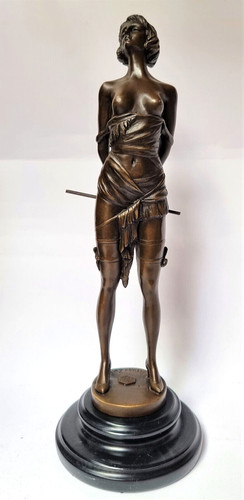 Bronzeskulptur frau reitgerte - bronzeskulptur,