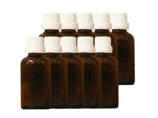 Braunglasflasche Tropfeinsatz DIN18 Apothekerflasche Medizin Flaschen  10x50ml 