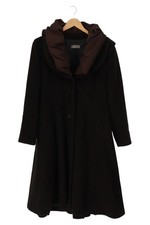 LISA STEUTEN Wollmantel Damen 36/S Schwarz Klassisch Elegant Lederdetails