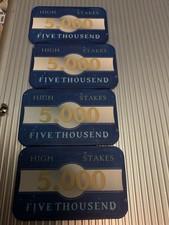 casino chips Plaupes 4 Stück Werte 5000er Keramik Pokerchips ♠️♦️♥️