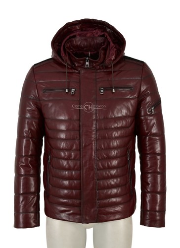 Herren puffer lederjacke - herren,