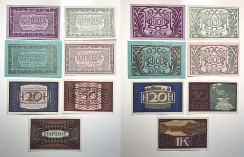 Banknoten heller bis 1 - 8,