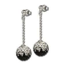 SilberDream schwarz Ohrringe Swarovski Elements 925 Silber Ohrhänger GSO002
