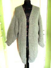 Strickmantel Cardigan M L salbei oder mint 38 40 42 Strickjacke mit Wolle
