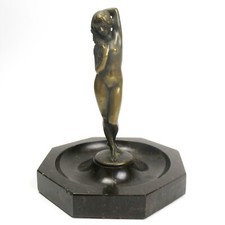 Marmor Aschenbecher mit Bronze