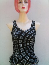 SHOCKING GOTHIC SPIDER SPINNEN METAL Airbrush Tattoo Desinger TANK TOP Shirt S