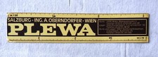 Altes Werbelineal - Firma Plewa -  Rauchfänge Wien Salzburg - Maßstab (2BK)