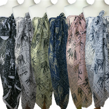 XXL Strandtuch Schal Stola Pareo Damen Sarong Wickeltuch Animal Elefant Tiermust