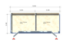 Schlüsselfertig Bürocontainer  2 Zimmer Container Baucontainer Wohncontainer
