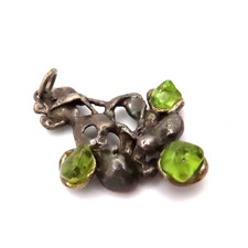 TOP DESIGNER Anhänger 925 Sterling Silber Modernist Vintage Peridot *F