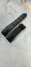 Omega Alligator Uhrenarmband  20-18 mm Schwarz
