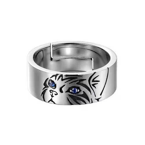 Damenring katze mit - katze, blauem