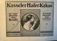 Originalwerbung Reklame von 1911 Kasseler Hafer-Kakao mit Frau