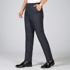 HOT-Herren Warm Entendaunen Gesteppt Gefüttert Hose Gummibund Skifahrender Hose/