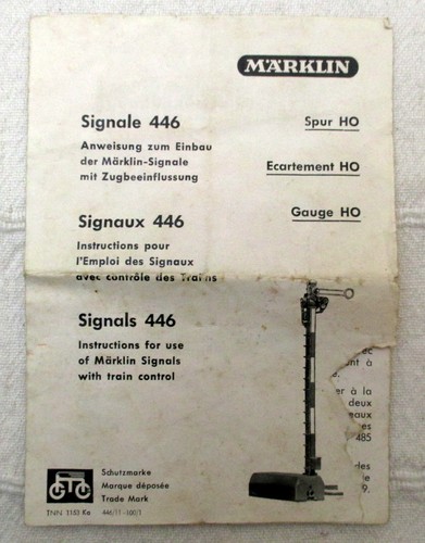 Märklin anleitung 446 1953 - 446,
