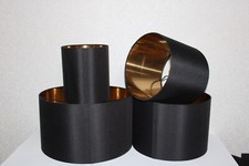 Stehlampe Lampenschirm Schwarz Gold Ersatzschirm E27 E 27 Stoff Textil Schirm