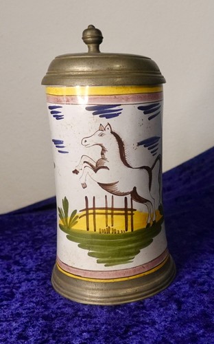 Vintage fayence krug - vintage,