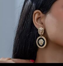 Löwenkopf Ohrring Vergoldet Modeschmuck Elegante Ohrringe Neu