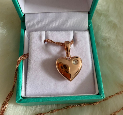 Walzgold zirkon herz - 14,