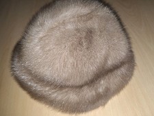 Damen Pelzkappe Pelzmütze, echtes Fell, grau, Vintage