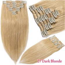 8 Haarteile Clip In 100% Remy