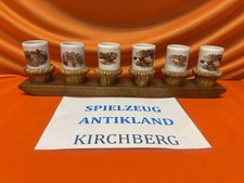 Original Jagdliches Becherset DDR Keramik Jagdmotive Schnapsbecher