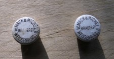 2x "Brauerei W.Mack & Michel Weissenburg" Porzellanverschluß Bügelverschluß Bier