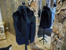 Fuchsweste pelz weste schwarz - fuchsweste,