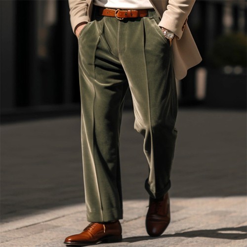Herren samt hosen gerade - samt, beine