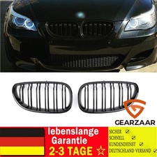 für BMW 5er E60 E61 M5 Nieren Grill Kühlergrill GLANZ SCHWARZ GLÄNZEN Doppelsteg