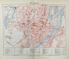 antiker Stadtplan: München