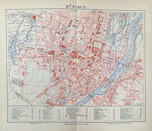 Antiker stadtplan münchen - antiker, stadtplan: